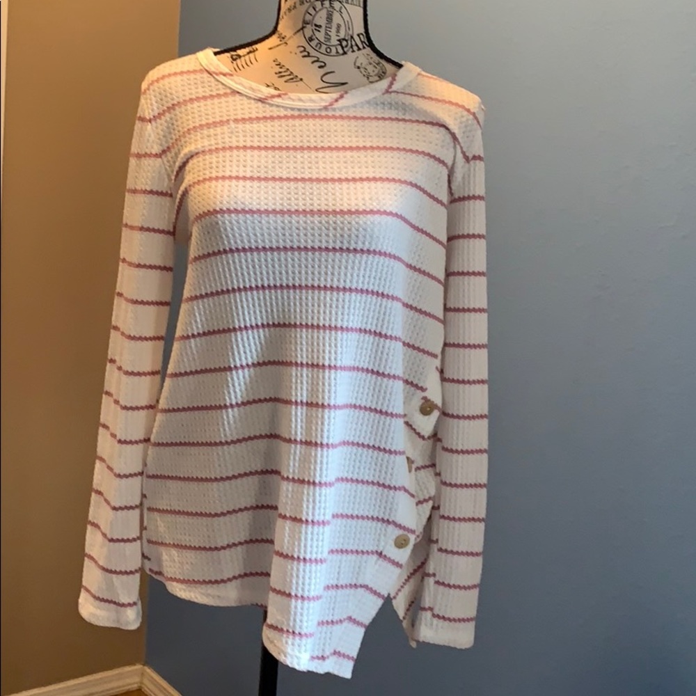 Asymmetrical button down top